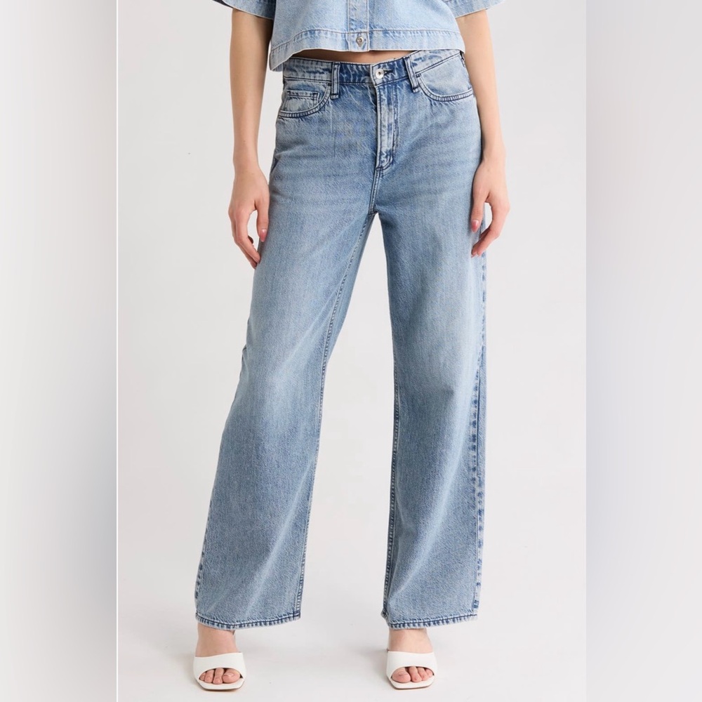 Rag & Bone Blue Flare Wide Leg Jeans
